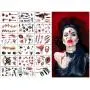 Halloween Temporäre Tattoos, Zombie Make-up, Wund-Aufkleber mit Blut für Kinder Damen Herren Halloween Party Kostüm Verkleidung