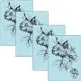 DaLin 4er Blattige Sexy Florale Temporäre Tattoos für Frauen Blumen Kollektion (Pflaume Katze)