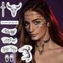 Comdoit 4 Sheets Halloween Face Tattoos for Adults Women Men Festival Face Temporary Tattoos Stickers Halloween Costume Accessories Halloween Party Favor Supplies