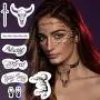 Comdoit 4 Sheets Halloween Face Tattoos for Adults Women Men Festival Face Temporary Tattoos Stickers Halloween Costume Accessories Halloween Party Favor Supplies Comdoit 4 Sheets Halloween Face Tattoos for Adults Women Men Festival Face Temporary Tattoos Stickers Halloween Costume Accessories Halloween Party Favor Supplies
