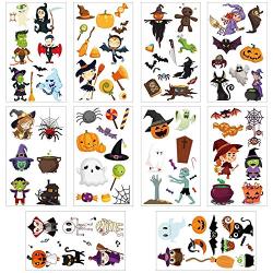 Halloween Stickers Kids Party Temporary Tattoos Set for Kid - Happy Halloween Decoration Party Temporary Tattoos Sticker,10 Sheets