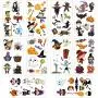 Halloween Aufkleber Set für Kinder Party Temporäre Tattoos Sticker, Fröhliche Halloween Party Temporäre Tattoos Aufkleber, 10 Blätter