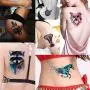 5 Blätter Aquarell-Zeichnung Tier Körper Tattoo Temporäre Bein Rücken Kunst Aufkleber DIY