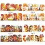 Fall Nail Art Stickers Halloween Thanksgiving Nail Art Accessories Decals 12 Sheets Maple Leaves Water Transfer Autumn Nail Stickers for Women Girls Fingernail Toenail Decoration Manicure Tips Tattoos