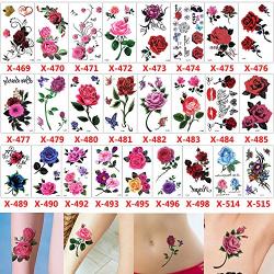 25 Sheets Tiny Beauty Flower Body Makeup Art Temporary Waterproof Tattoo Sticker for Women Men