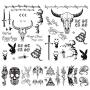 10 Sheets Post Malone Face Tattoo Set, Included Post Malone Tattoos and Death Eaters Tattoos, Halloween Post Malone Tattoos Temporary Accessories and Parties