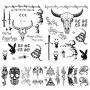 10 Blatt Post Malone Tätowierungsset, inklusive Post Malone Tattoos und Death Eater Tattoos, temporäre Halloween-Accessoires und Party-Zubehör