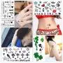 Kleine, temporäre Tattoos für Frauen Realistische Kleine Tattoo Körperkunst Aufkleber Sexy Fake Tattoos Lippen Blatt Blume Schwarz Tattoo Wasserdicht Temp Tattoos Aufkleber (30 Blätter)