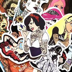 50Pcs/Lot Spoof Punk Tattoo Princess Sticker for Kids Toy Luggage Skateboard Phone On Laptop Moto Bicycle Wall Guitar Stickers