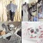 LessMo 3 Pack Halloween Creepy Cloth, 30 x 72 inch Spooky Fabric Gauze, Stretchy, Scary, for Haunted House, Outdoor, Yard, Home Halloween Party, Doorways Entryways Windows Decor, Gray+White+Black