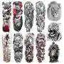 COKTAK 11 Sheets Cool Full Arm Temporary Tattoos For Men Body Sleeve Fake Military Warrior Tattoo Stickers Rose Beast Wolf Lion Tiger Eye Totem Extra Large Tatoos Women Leg Half Armband Animal Adults COKTAK 11 Sheets Cool Full Arm Temporary Tattoos For Men Body Sleeve Fake Military Warrior Tattoo Stickers Rose Beast Wolf Lion Tiger Eye Totem Extra Large Tatoos Women Leg Half Armband Animal Adults