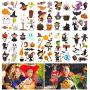 Halloween Temporary Tattoos for Kids, 100 Assorted Waterproof Cute Pumpkin Tattoos Stickers for Kids and Children Party Favors