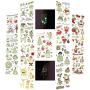 CCbeauty 15 Sheets Christmas Tattoo Stickers Glow in The Dark,Luminous Party Tattoo Stickers Waterproof Cartoon Snowflake Xmas Tattoo for Kids