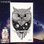 12 Pieces/Lot 3D Black Fun Raccoon Tattoo Stickers Cover Women Temporary Fake Tatoos Owl Men Waterproof Custom Tattoo Supplies Body Arm Art 10x6cm