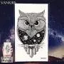 12 Stück / Losse Menge 3D Schwarze Fuchtfahnen, Damen, temporäre Fake Tattoos, Herren, wasserdicht, individuelle Körperkunst, Arm-Aufkleber, 10x6cm