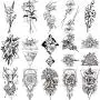 15 Sheets Petal 3D Black Flower Rose Temporary Tattoos for Women Waterproof Fake Body Art Tattoo Stickers For Girls 15 Sheets Petal 3D Black Flower Rose Temporary Tattoos for Women Waterproof Fake Body Art Tattoo Stickers For Girls