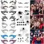 Niceauty Temporary Tattoos, Halloween Temporary Tattoos -11 Eye Fake Tattoos and 2 Spider Temporary Tattoos for Women and Men, Easy on/off, Use Safe, Non-toxic, Waterproof Niceauty Temporary Tattoos, Halloween Temporary Tattoos -11 Eye Fake Tattoos and 2 Spider Temporary Tattoos for Women and Men, Easy on/off, Use Safe, Non-toxic, Waterproof