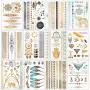 12 Sheets Metallic Temporary Tattoos for Women Teens Girls Tattoos Gold Silver Glitter Flash Waterproof Tattoo Stickers 12 Sheets Metallic Temporary Tattoos for Women Teens Girls Tattoos Gold Silver Glitter Flash Waterproof Tattoo Stickers