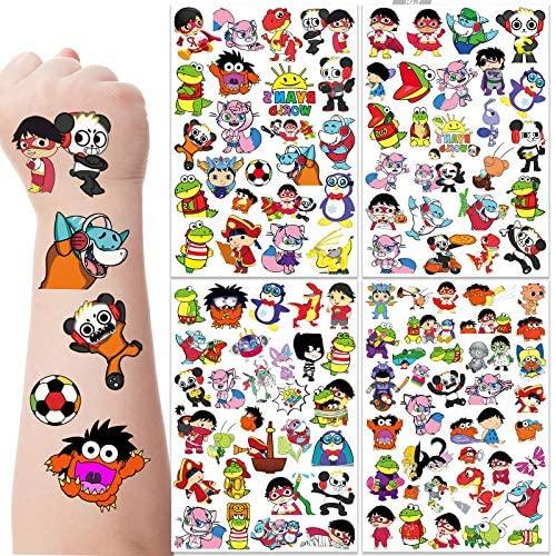 Sunny seat Ryan’s World Tattoos Party Supplies Decorations Favors - Waterproof Temporary Cartoon Stickers for Girls Boys Kids Class Activity ( 720pcs)