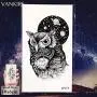 12 Stück / Losse Menge 3D Schwarze Fuchtfahnen, Damen, temporäre Fake Tattoos, Herren, wasserdicht, individuelle Körperkunst, Arm-Aufkleber, 10x6cm