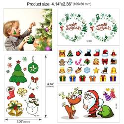 Christmas Tattoos for Kids (12Sheet 160Deigns), Konsait Christmas Themed Temporary Tattoo with Glitter Fake Stickers Face Tattoos Waterproof Xmas Party Favor Accessory Supplies Pack for Women Children