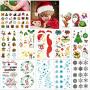 Christmas Tattoos for Kids (12Sheet 160Deigns), Konsait Christmas Themed Temporary Tattoo with Glitter Fake Stickers Face Tattoos Waterproof Xmas Party Favor Accessory Supplies Pack for Women Children