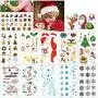 Weihnachtstattoos für Kinder (12 Blätter mit 160 Designs), Konsait Weihnachts-Themen Temporäre Tattoos mit Glitzer-Aufklebern, Basteltattoos, Wasserdicht, Weihnachtsfeier-Geschenkartikel, für Frauen und Kinder