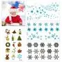 Weihnachtstattoos für Kinder (12 Blätter mit 160 Designs), Konsait Weihnachts-Themen Temporäre Tattoos mit Glitzer-Aufklebern, Basteltattoos, Wasserdicht, Weihnachtsfeier-Geschenkartikel, für Frauen und Kinder