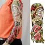 Leoars 4 Blätter Große Arm Temporäre Tattoos und 4 Blätter Großer Arm Ärmel Tattoo Aufkleber, Großer Pfau Lotus Rose Falsche Tattoos Ärmel Körperkunst für Damen Herren