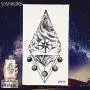 12 Stück/Set COKTAK Fake Wasserdichte Temporäre Stern Tattoosticker Astronaut Illustration Männer Körper Arm Art Frauen Tatoos Planeten Geometrie Universum Berg Kinder Tattoos Schwarze Paste 10x6CM