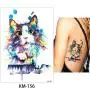 5 Blätter Aquarell-Zeichnung Tier Körper Tattoo Temporäre Bein Rücken Kunst Aufkleber DIY