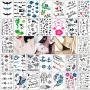 Small Temporary Tattoos for Women Realistic Tiny Tattoo Body Art Stickers Sexy Fake Tattoos Lips Leaf Flower Black Tattoo Waterproof Temp Tattoos Stickers (30 Sheets)