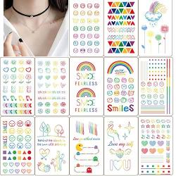 Ooopsi Fashion Temporary Tattoos Body Sticker for Adults Kids Women Men - Fake Colorful Tattoos Body Art Sticker Hand Neck Wrist Cover Up Set