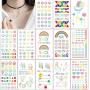 Ooopsi Fashion Temporary Tattoos Body Sticker for Adults Kids Women Men - Fake Colorful Tattoos Body Art Sticker Hand Neck Wrist Cover Up Set