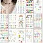 Ooopsi Fashion Temporary Tattoos Body Sticker for Adults Kids Women Men - Fake Colorful Tattoos Body Art Sticker Hand Neck Wrist Cover Up Set