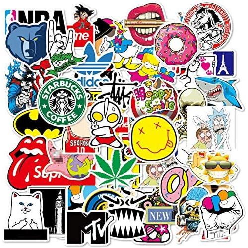 100 Pack Random No-Duplicate Stickers Water Bottles Laptop Car Hydroflasks Phone Motorcycle Guitar Skateboard Computer Vinyl Sticker Waterproof Cute Aesthetic Trendy Decals for Teens Boys Girls Adults