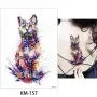 5 Blätter Aquarell-Zeichnung Tier Körper Tattoo Temporäre Bein Rücken Kunst Aufkleber DIY