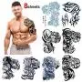 Konsait Large Temporary Tattoos Half Arm Chest Tattoo Men Tribal Totem Tattoo Make up Body Art Sticker for Halloween Party Supplies Beach Pool Party Favor Decor Dress up Costume Accessories(8Sheets) Konsait Large Temporary Tattoos Half Arm Chest Tattoo Men Tribal Totem Tattoo Make up Body Art Sticker for Halloween Party Supplies Beach Pool Party Favor Decor Dress up Costume Accessories(8Sheets)