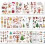 Konsait 170pcs Christmas Temporary Tattoos for Kids,Cartoon Christmas Body Art Stickers Xmas Tattoos for Kids Christmas Supplies Rewards Party Bag Stocking Goodie Bag Stuffers Party Fillers