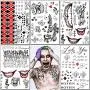 5 Sheets Temporary Tattoos Stickers Suicide Squad Harley Quinn Joker Tattoo Halloween Cosplay Face Waist Leg Tats Halloween Costume Accessories 5 Sheets Temporary Tattoos Stickers Suicide Squad Harley Quinn Joker Tattoo Halloween Cosplay Face Waist Leg Tats Halloween Costume Accessories