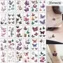 30 Feuilles de Tatouages Temporaires à Effet 3D, Superbes Motifs de Papillons, Autocollants d'Art pour Tatouages, Sexy, Waterproof, Faux Tatouages pour Femmes, Hommes, Filles, Enfants, Cadeau d'Halloween 30 Feuilles de Tatouages Temporaires à Effet 3D, Superbes Motifs de Papillons, Autocollants d'Art pour Tatouages, Sexy, Waterproof, Faux Tatouages pour Femmes, Hommes, Filles, Enfants, Cadeau d'Halloween