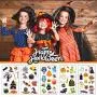 Halloween-Temporäre Tattoos für Kinder, Halloween-Sticker für Kinder, für Jungen & Mädchen, Halloween-Dekorationen für Kinder, 120Pcs Gemischt Wasserdichte Tattoos für Kinder, Party-Favoris, Kürbisfunktionier-Tattoos
