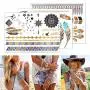 12 Sheets Metallic Temporary Tattoos for Women Teens Girls Tattoos Gold Silver Glitter Flash Waterproof Tattoo Stickers 12 Sheets Metallic Temporary Tattoos for Women Teens Girls Tattoos Gold Silver Glitter Flash Waterproof Tattoo Stickers