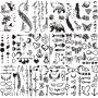 18 Blatt Fake Kleine Schwarze Temporäre Tattoos, Körperaufkleber, Hand- und Nackelkunst, Mode