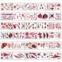 Halloween Zombie Scars Tattoos with Fake Scar Bloody Costume Makeup Halloween Decoration Terror Wound Scary Blood Injury Sticker (30 Sheets)