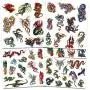 Dragon Temporary Tattoos Party Favor Set -- 75 Dragons Temporary Tattoos with Popart Stickers (Dragon Party Supplies)