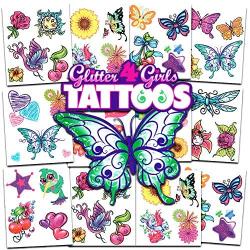 Crenstone Glitter Tattoos ~ 50 Dazzling Designs ~ Hearts, Butterflies, Flowers, and More!