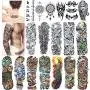Full Arm Temporary Tattoo, Konsait Extra Temporary Tattoo Black tattoo Body Stickers for Man Women (18 Sheets) Full Arm Temporary Tattoo, Konsait Extra Temporary Tattoo Black tattoo Body Stickers for Man Women (18 Sheets)