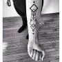 Adhésifs Tattoo Temporaires SanerLian Arbre Géométrique Noir Lune Phases de lune Flèche Art Corporel Waterproof Homme Femme 13.8X4cm Set de 12