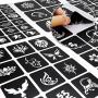 Konsait 291pcs Temporary Tattoos Stencils, 20 Sheets Girls and Boys Glitter Tattoo Kit Templates Face Paint Stencils Body Art Stencil Pack for Adults Man Women Kids Teenager